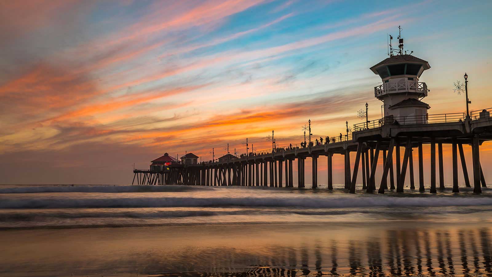 Sunset at Huntington beach, CA