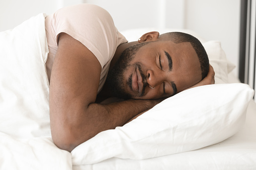 Man sleeping to recover